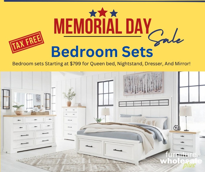 bedroom set, bedroom furniture set, queen bedroom set, bed and dresser set, complete bedroom suite, bedroom collection, sale promotion, limited time deal, lifestyle, modern typography, bold, energetic, yellow, red, neutral